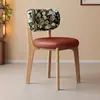 Silla de Comedor Nórdica de Madera Maciza, Silla para Mesa de Comedor del Hogar, Silla de Ocio Minimalista de Lujo Ligero Vintage para Sala de Estar, Comedor, Hotel, Taburete de Tocador