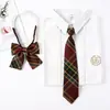 Jk a cuadros estilo japonés corbata de moño floral corbata para mujer estilo universitario para hombre corbata de moño para foto de graduación con camisa uniforme de marinero