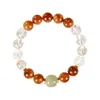 Pulsera de Cuentas de Transferencia de Jade Hetian Natural para Niñas Pulsera de Cuentas de Cristal Blanco Grado 5A Pulsera de Cuentas de Madera Cuentas de Cocina Pulsera de Sándalo