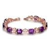 Promoção quente pulseira de trevo de quatro folhas com turmalina vermelha e rubi, temperamento fashion, banhada a ouro rosa, pulseira de diamante de luxo