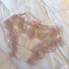 Roupa Íntima Feminina Sexy de Renda, Cetim Francês, Puro Desejo, Cintura Média-Baixa, Respirável, Lingerie de Tela Fina para Mulheres, Estilo Fino de Verão