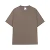 Venta al por mayor de verano 270g Peso pesado 32 hilos Algodón puro Cuello redondo Camiseta Personalizada para hombre Color liso Hombro caído Camiseta básica de pareja
