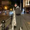 Elegante Estilo Coreano 2025 Otoño e Invierno Nuevo Abrigo Vestido Largo con Capucha Lana de Cordero Versátil Holgado Moda Abrigo Ins