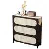 Cómoda Negra Estilo Mediados de Siglo Gabinete de Almacenamiento para Sala de Estar Dormitorio Gabinete de Almacenamiento Estantería Gabinete de Entrada Gabinete Estrecho Alto Multicapa