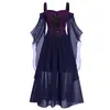Novo Vestido Europeu e Americano de Halloween Suspensório Contraste Chiffon Alças Vestido