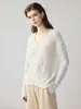 Cardigan Holgado de Hilo Herbalife - Seda de Morera y Cachemira - Cuello en V para Mujer - Tejido Calado Informal - Prenda Exterior Superior