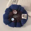 Elástico de Cabelo de Fio Duplo Cor Macaron para Outono e Inverno, Acessório de Cabelo Versátil e Estiloso Scrunchie para Coque