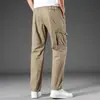 Calças casuais para comércio exterior transfronteiriço para homens de meia-idade, calças masculinas de trabalho para primavera e outono, corte reto folgado, calças esportivas masculinas de tamanho grande