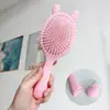 Pente de Massagem com Bolsa de Ar e Orelhas de Coelho Fofas para Meninas Massageia o Couro Cabeludo Cabelo Fofo Pente com Almofada de Ar Pente Portátil