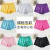 Shorts de Baile Brillantes con Estampado Dorado para Niños, Alta Elasticidad, Transpirables, Shorts de Práctica de Danza Moderna de Ángulo Plano, Venta Directa del Fabricante Original