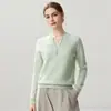 Nova Camada de Base de Tricô de Caxemira Outono Inverno Top Moda Macio Confortável Cor Sólida Solto Emagrecedor Gola Tesoura Feminino