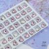 Joyería para uñas con forma de corazón torcido K9 en punta, diamante, estilo ins rojo, súper brillante, blanco, rosa melocotón, corazón, joyería para uñas, diamante pequeño