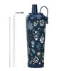 Nova Caneca Térmica de Grande Capacidade 830ml Caneca Portátil com Alça Magnética Abertura Grande Sucção Caneca Estampada com Pérolas