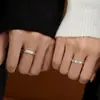 Anillo de Plata Pura 999 Hielo Triturado para Mujer, Anillos de Lujo Ligero de Alta Gama para Pareja, Diseño de Nicho, Anillos Deslumbrantes Estilo Ins al por Mayor