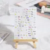 Internet Red Panda Flor Nail Art Adesivo Relevo Decoração Estereoscópica Zoo Desenho Animado Letras Inglesas Linha Doce