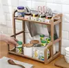 Prateleira de Temperos de Cozinha Prateleira de Armazenamento de Camada Dupla Prateleira de Chão de Plástico Suporte para Utensílios Porta-Facas Armazenamento Upgrade Armazenamento de Utensílios de Cozinha