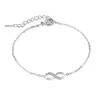 Nuevo Pulsera de Acero de Titanio Moda Simple Bucle Infinito Incrustada con Diamantes, Estilo de Lujo Moderno para Mujeres, Pulsera de Acero de Titanio Figura de Ocho
