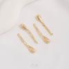 Gancho de brinco de conta alargada em ouro 14K pingente de brinco de pérola gota brinco karst diy acessórios para brincos