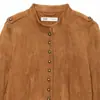 Ins atacado de roupas femininas estilo europeu e americano transfronteiriço jaqueta curta retrô de botões com gola alta 4344654