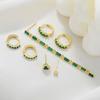 Set de Aretes Verdes Estilo Bosque para Mujer, Fresco y Único para Verano, Aretes de Borla con Forma de Corazón Suave, Set de Siete Piezas con Broches para Orejas