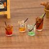 Miniaturas Juguetes Adornos Verano Hielo Limonada Americana Coche Accesorios Casa de Muñecas Ob11 Resina Bebidas en Miniatura