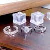 Anillo Abierto de Circonia de Lujo con Diseño Tachonado de Diamantes, Elegante Anillo de Circonia Color Huevo de Paloma Apilable con Diseño de Juntas de Bambú de Alta Gama para Mujeres