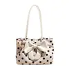 Bolso de axila para mujer de gran capacidad, nuevo estilo 2026, bolso tote simple con lazo de lunares, bolso de hombro para ir al trabajo