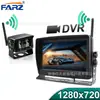 Grabadora Inalámbrica para Camión de 7 Pulgadas Carretilla Elevadora 1080P Imagen de Reversa Cámara Inalámbrica Visión Nocturna Infrarroja 24V