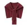 Xale de Tricô de Cashmere Liso Cachecol Versátil para Mulheres Outono e Inverno 2023 Novo Capa Externa Solta de Uso Duplo Cardigan
