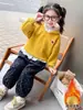 Traje de Niña Otoño e Invierno Terciopelo Engrosado Sudadera con Capucha Conjunto de Dos Piezas 2025 Nuevo Ropa de Invierno para Niñas Bebés