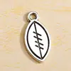 Colgante de Aleación Rugby Colgante de Plata Antigua Pulsera Collar Accesorios de Joyería DIY Colgante de Joyería de Baloncesto Fútbol