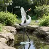 ZhuoZhiHua Crane Micro Landscape Ornaments rockery acessórios bonsai imitação animal jardinagem vaso planta resina decorativa artesanato