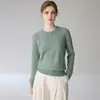 Outono 2026 Novo Estilo Simples Gola Redonda Feminino Solto Macio Cor Sólida Top Suéter de Caxemira