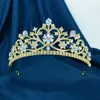 Corona de Novia Retro Barroca Tocado Corona de Boda Joyería Estilo Europeo y Americano Pedrería Boda Aleación Accesorios para el Cabello