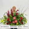 Arranjos de Flores para Casamento, Arranjos de Flores Vermelhas, Banquete de Noivado Estilo Chinês, Decoração de Casamento, Palco do Salão de Casamento, Arranjos de Flores para Corredor, Flores Artificiais
