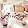 Decoración de Propuesta de Crayon Shin-chan Interior Día de San Valentín Dibujos Animados Creativo Lindo Atmósfera de Confesión Globos Accesorios Tablero KT