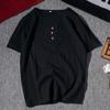 Camiseta de Verano de Algodón Lino de Manga Corta para Hombre Talla Grande Suelta de Media Manga Camiseta para Hombre Estilo Chino Marca de Moda Lino Cuello en V Top Ropa
