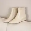 Botines de Cuña con Punta Cuadrada y Cierre Trasero para Mujer Otoño Versátiles Elásticos Adelgazantes Botines Cortos Botas Chelsea para Mujer