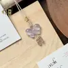 Pingente de Pedra Olho de Gato Colorido em Forma de Cabaça Joia Corrente para Clavícula de Cabaça Rosa Presente para Amigas Pingente de Boa Sorte