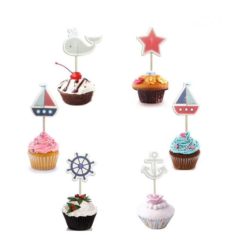新款蛋糕纸杯装饰插签插牌插旗cupcake帆船