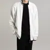 Suéter de tricô listrado color block para homens e casais, jaqueta cardigã com gola alta, estilo old money, moda outono e inverno, atacado de fábrica transfronteiriço