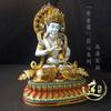 Loto Dorado Morado Artesanía de Nepal Tíbet Tantra Tibetano Vajrayana Pintado Cobre Puro Tallado a Mano