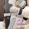 Meias de Lã com Forro de Fleece para Mulheres, Estilo Novo 2026 Color Block, Bordado de Ovo com Letras, Meias Grossas Quentes para Casa, Meias Largas