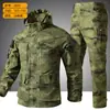 Traje de camuflaje duradero y resistente al desgarro para hombre, traje de entrenamiento para trabajo táctico al aire libre de primavera y otoño, chaqueta nueva a prueba de viento y cálida
