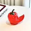 Porta Palillos de Cerámica de Chile Verde y Rojo al por Mayor Caja Creativa de Palillos para Mesa de Café de Sala de Estar Escritorio Caja de Hilo Dental Frasco de Almacenamiento para Bastoncillos de Algodón