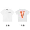 En stock Vlone High Street Big V Mariposa Letra Calavera Esqueleto Limitado Big V Colección Casual Camiseta de Manga Corta para Hombres y Mujeres