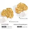 Aretes de Acero Inoxidable Transfronterizos con un Diseño Único y de Moda, Colgante Clásico de Perla en Forma de Corazón, Chapados en Oro de 18 Quilates, Conservan el Color, Aretes Impermeables