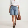 Mercadorias à vista transfronteiriças Shorts jeans retro americano de alta resistência com hotfix Verão Feminino Soltos Versáteis Capris de perna larga Personalização