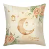 Funda de Almohada para Festival de Oriente Medio Estilo Lujo Ligero Moderno con Linterna, Castillo y Elementos Florales Impresión 2D Anti-Bordado Funda de Cojín para el Hogar
