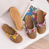 Pantuflas tejidas de paja de verano para mujer, pantuflas de lino para el hogar, pantuflas de ratán antideslizantes para interior con suela gruesa para hombre